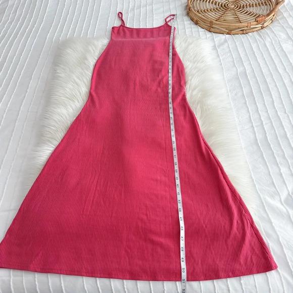 NWOT Reformation Cosmo Knit Dress Snapdragon Pink Ribbed Rib Long Maxi - Picture 14 of 14